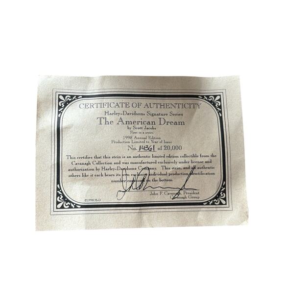 Vintage Harley Davidson Stine The American Dream Scott Jacobs #05505 1998H-D NEW - Picture 7 of 8